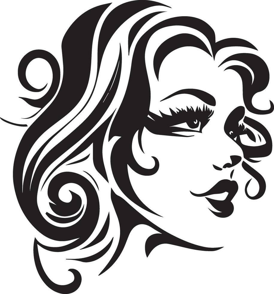 Beautiful women face tattoo design vector illustration