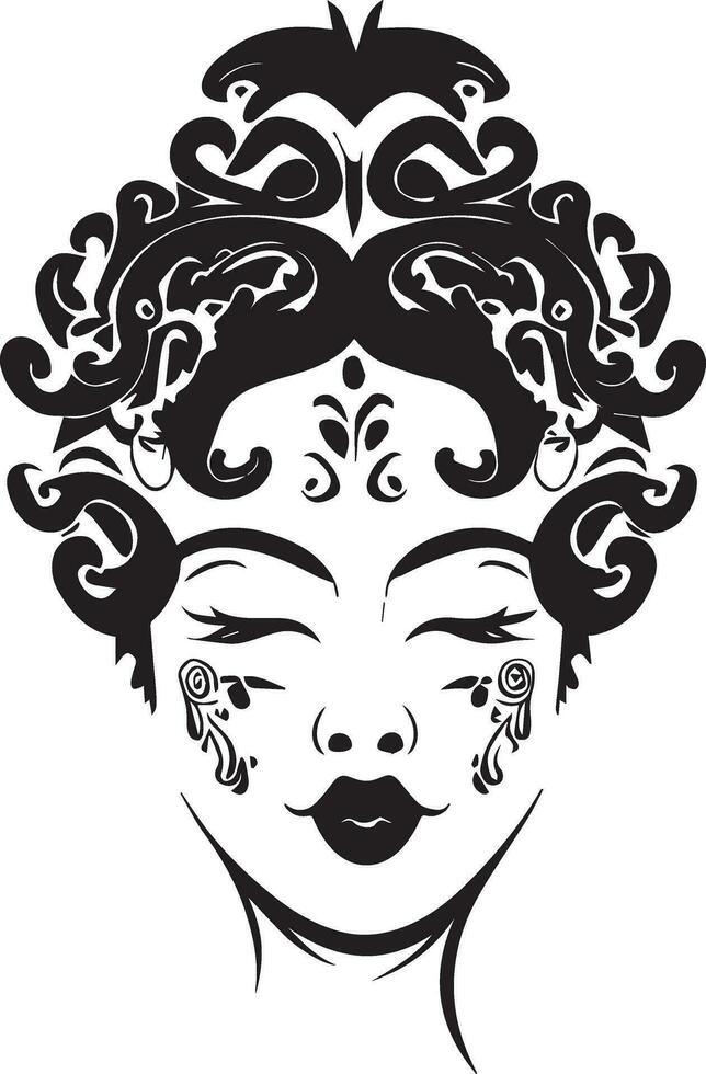 Beautiful women face tattoo design vector illustration