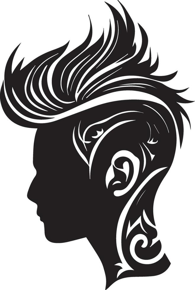 Hair cut vector tattoo design illustration