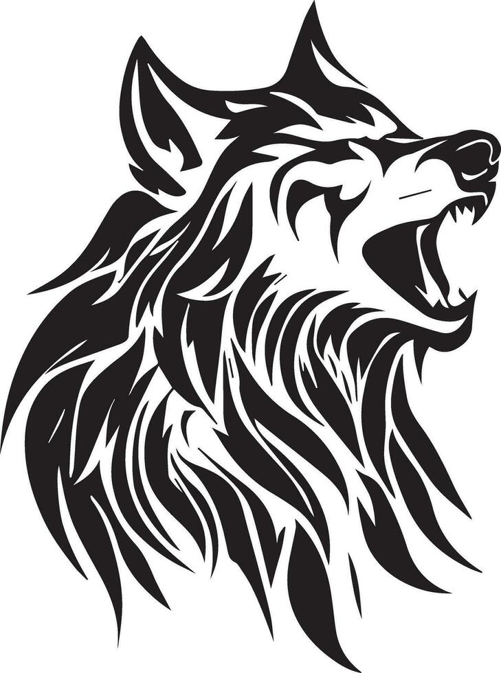 Wolf vector tattoo design illustration