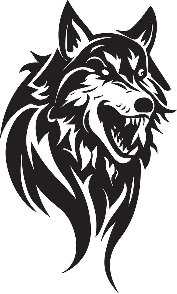 Wolf vector tattoo design illustration