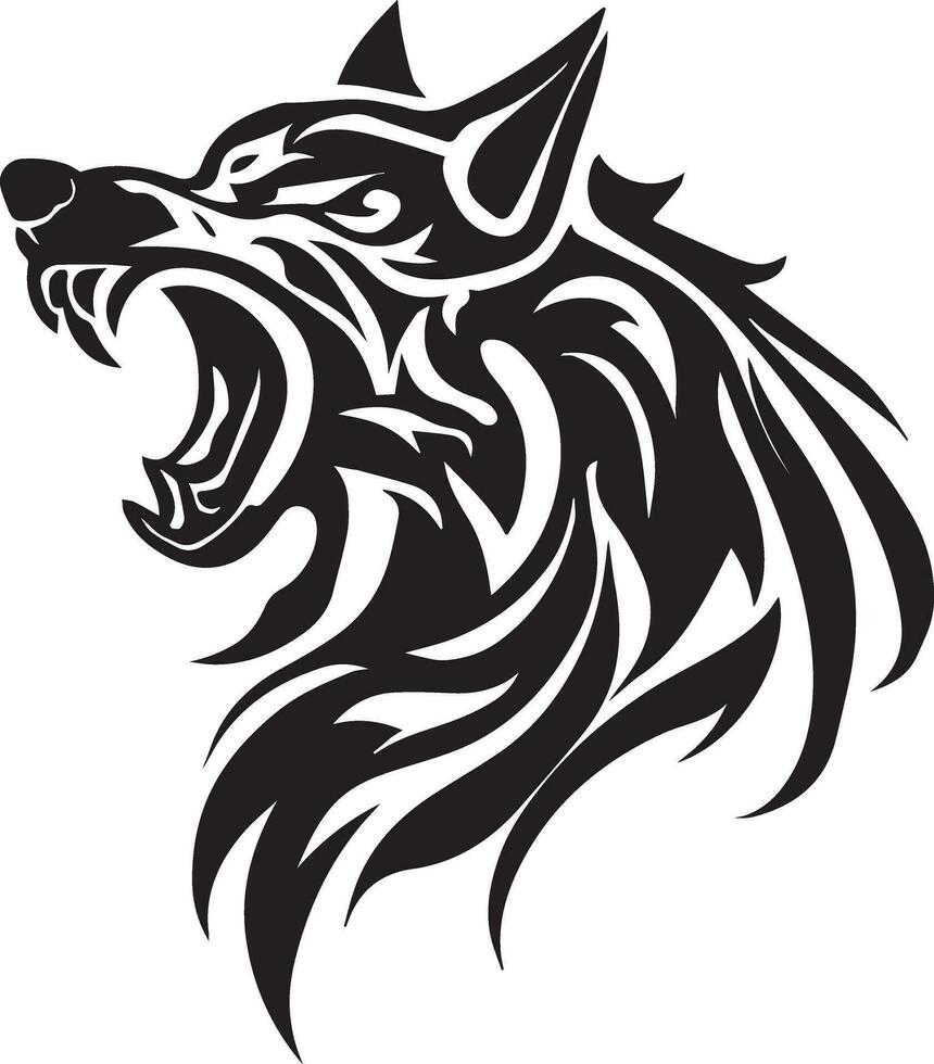 Wolf vector tattoo design illustration