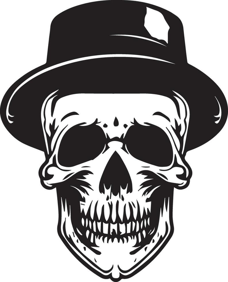 skull hat tattoo design vector