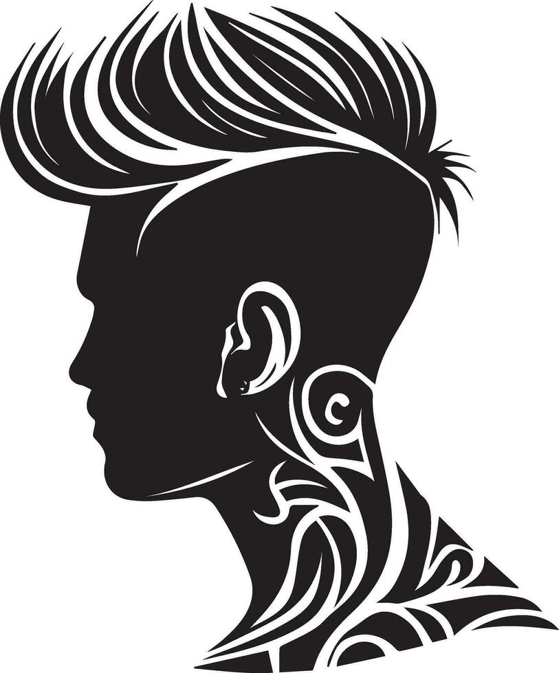 Hair cut vector tattoo design illustration