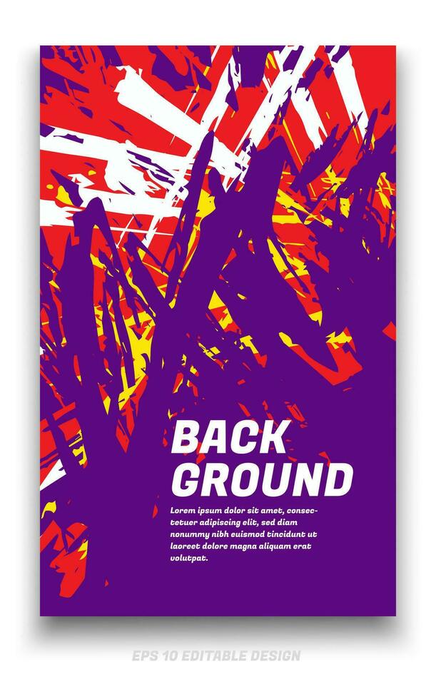 Abstract grunge background cover design with brush strokes concept. Design element for posters, magazines, book covers, brochure template, flyer, presentation. vector