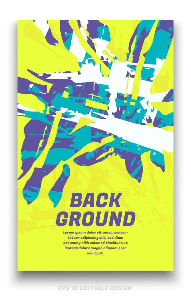 Abstract grunge background cover design with brush strokes concept. Design element for posters, magazines, book covers, brochure template, flyer, presentation. vector