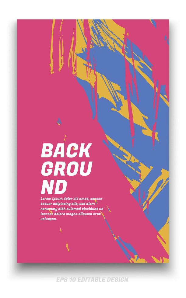 Abstract grunge background cover design with brush strokes concept. Design element for posters, magazines, book covers, brochure template, flyer, presentation. vector