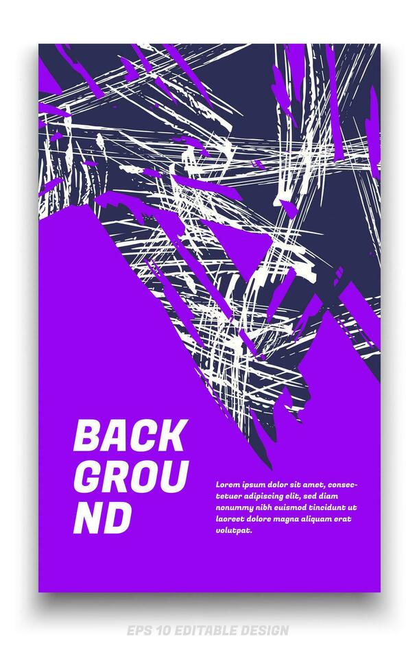 Abstract grunge background cover design with brush strokes concept. Design element for posters, magazines, book covers, brochure template, flyer, presentation. vector