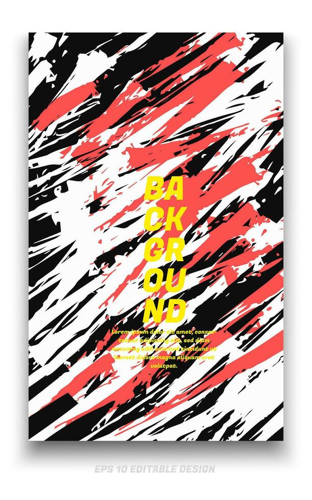 Abstract grunge background cover design with brush strokes concept. Design element for posters, magazines, book covers, brochure template, flyer, presentation. vector
