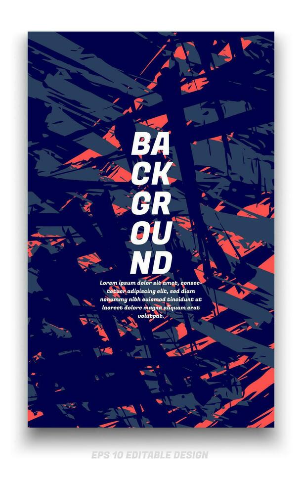 Abstract grunge background cover design with brush strokes concept. Design element for posters, magazines, book covers, brochure template, flyer, presentation. vector