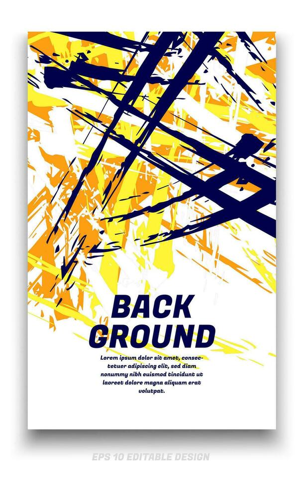 Abstract grunge background cover design with brush strokes concept. Design element for posters, magazines, book covers, brochure template, flyer, presentation. vector