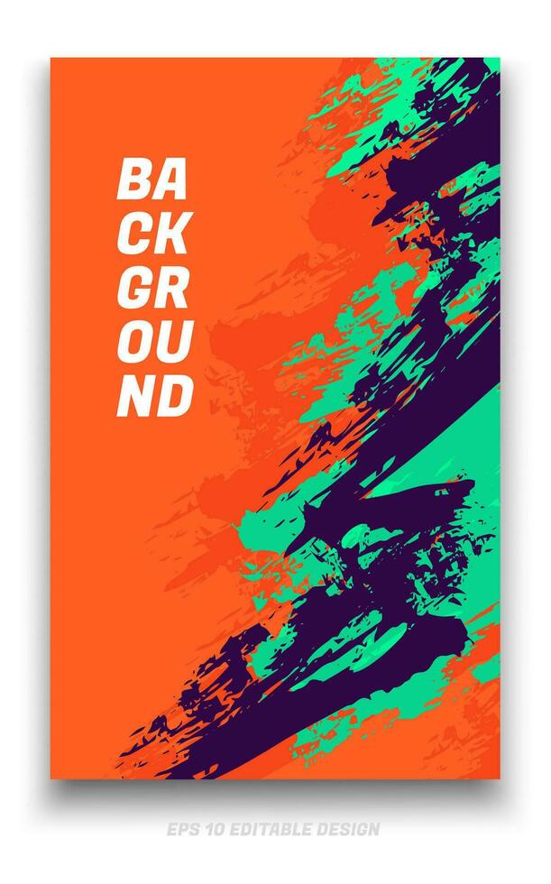 Abstract grunge background cover design with brush strokes concept. Design element for posters, magazines, book covers, brochure template, flyer, presentation. vector