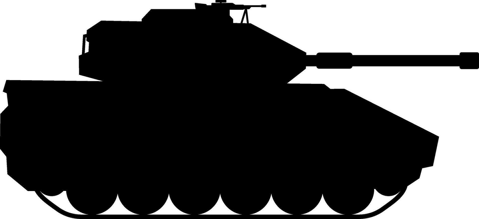 tanque icono vector ilustración. militar tanque silueta para icono, símbolo o signo. tanque destructor símbolo para diseño acerca de militar, guerra, campo de batalla, conflicto , ejército, y blindado vehículo