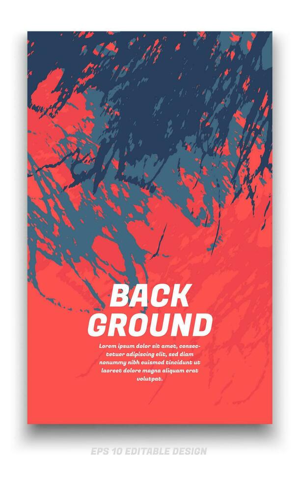Abstract grunge background cover design with brush strokes concept. Design element for posters, magazines, book covers, brochure template, flyer, presentation. vector