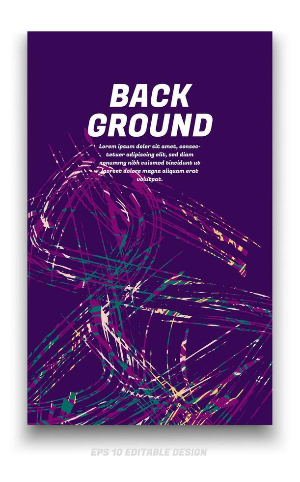 Abstract grunge background cover design with brush strokes concept. Design element for posters, magazines, book covers, brochure template, flyer, presentation. vector