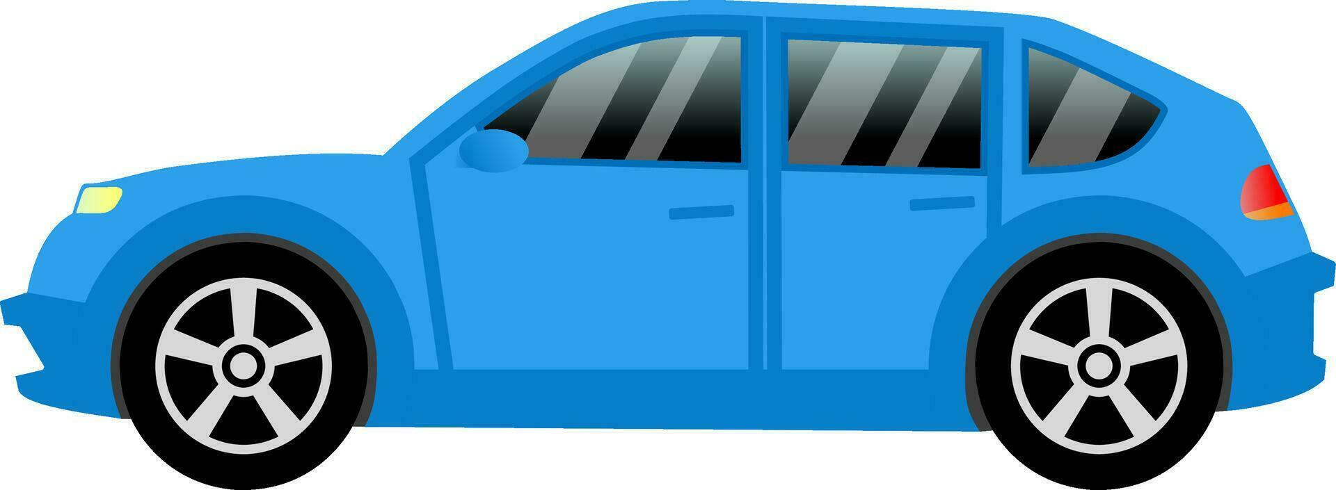 Hatchback car vector illustration. Hatchback car with blue color for icon, symbol or sign. Vehicle icon of crossover car for design about transportation, automotive and automobile