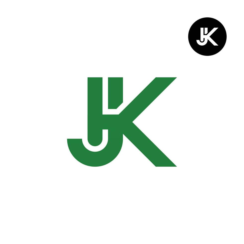 Letter JK Monogram Logo Design vector