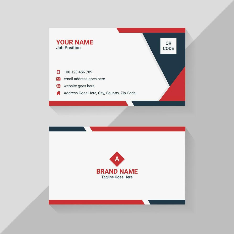 Red and White Creative Business Card Design Template vector