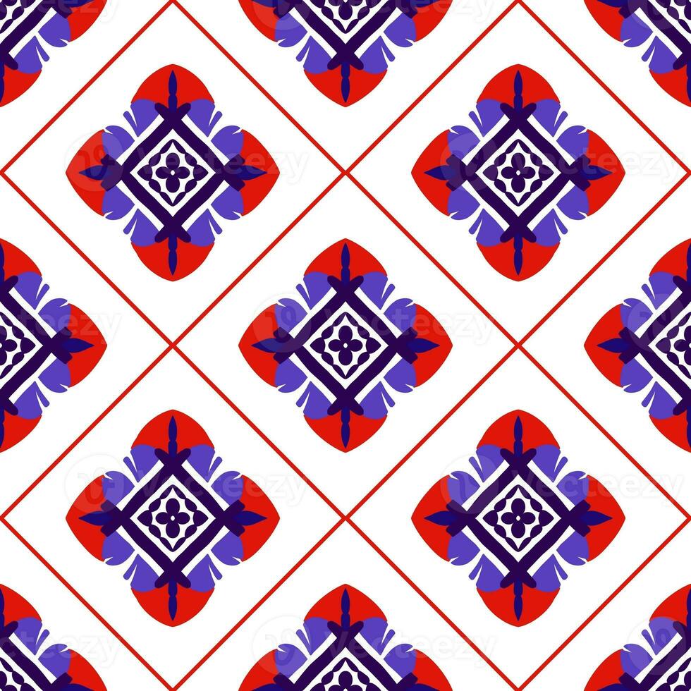 Seamless pattern retro vintage style 90 boho batik pattern tribal ethnic seamless. photo