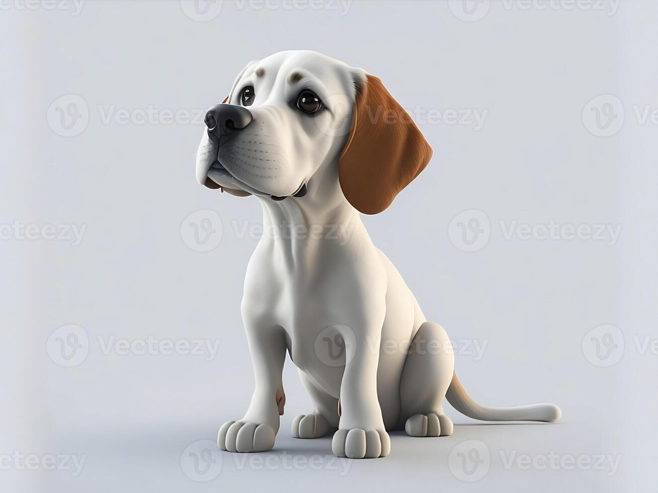 Cute Labrador Retriever In White Background. Image. photo