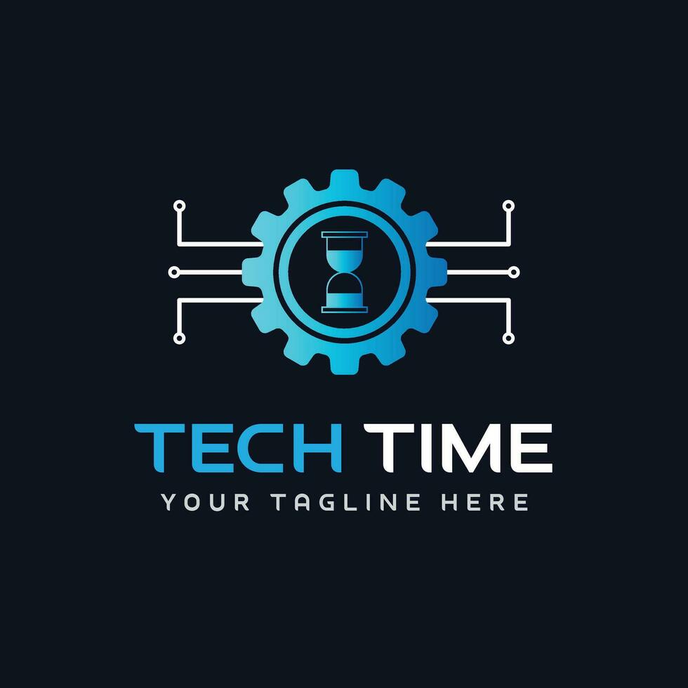 Tech Time logo design vector template