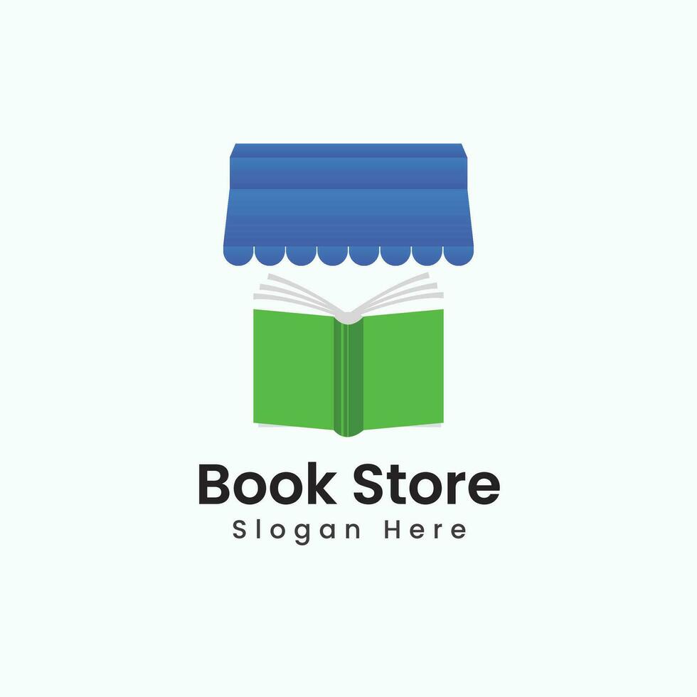 Book store logo design and library logo vector template