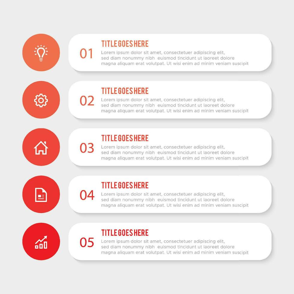 Simple and Clean Presentation Business Infographic Design Template with 5 Bar of Options vector
