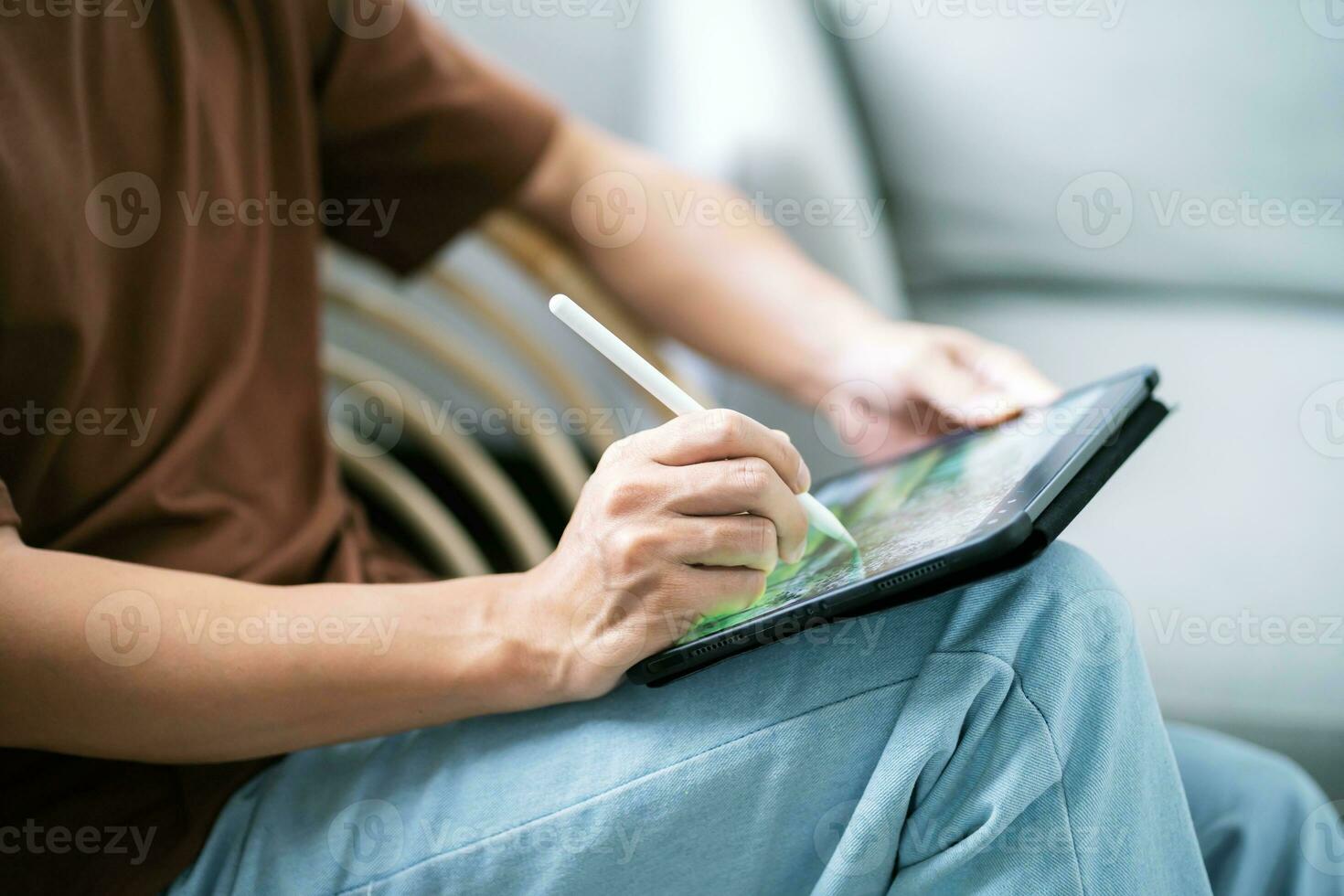 Graphic designer working on digital tablet. artist drawing on graphic tablet and Color swatch samples. Artist Creative Designer sketch graphic drawing creative creativity draw studying work on tablet photo