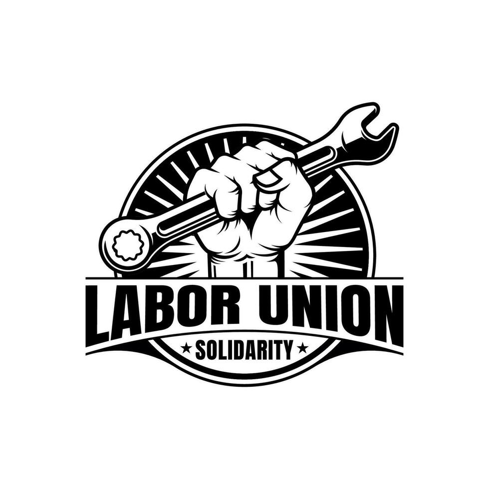 Labor union logo vector isolated on white background.