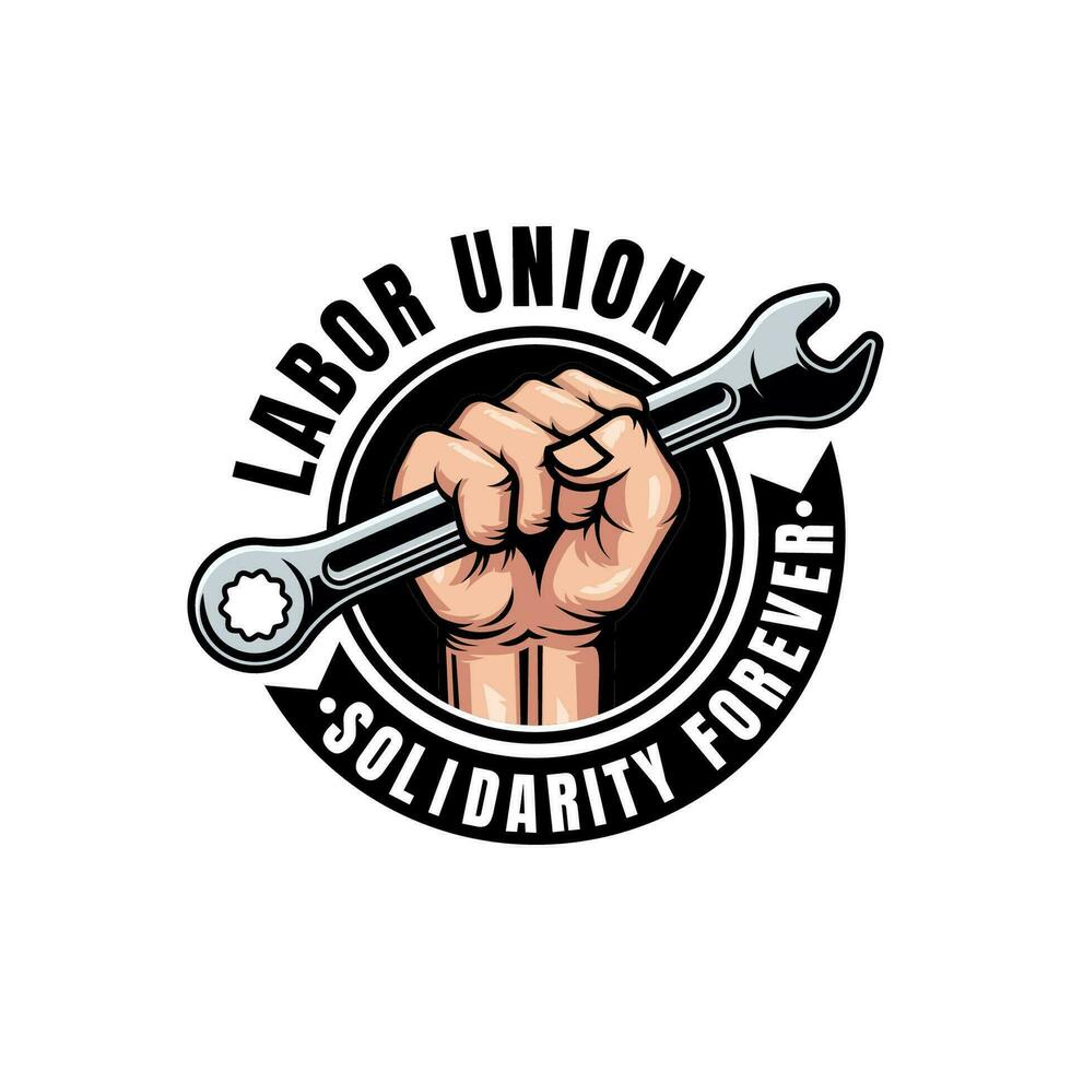 Labor union logo vector isolated on white background.