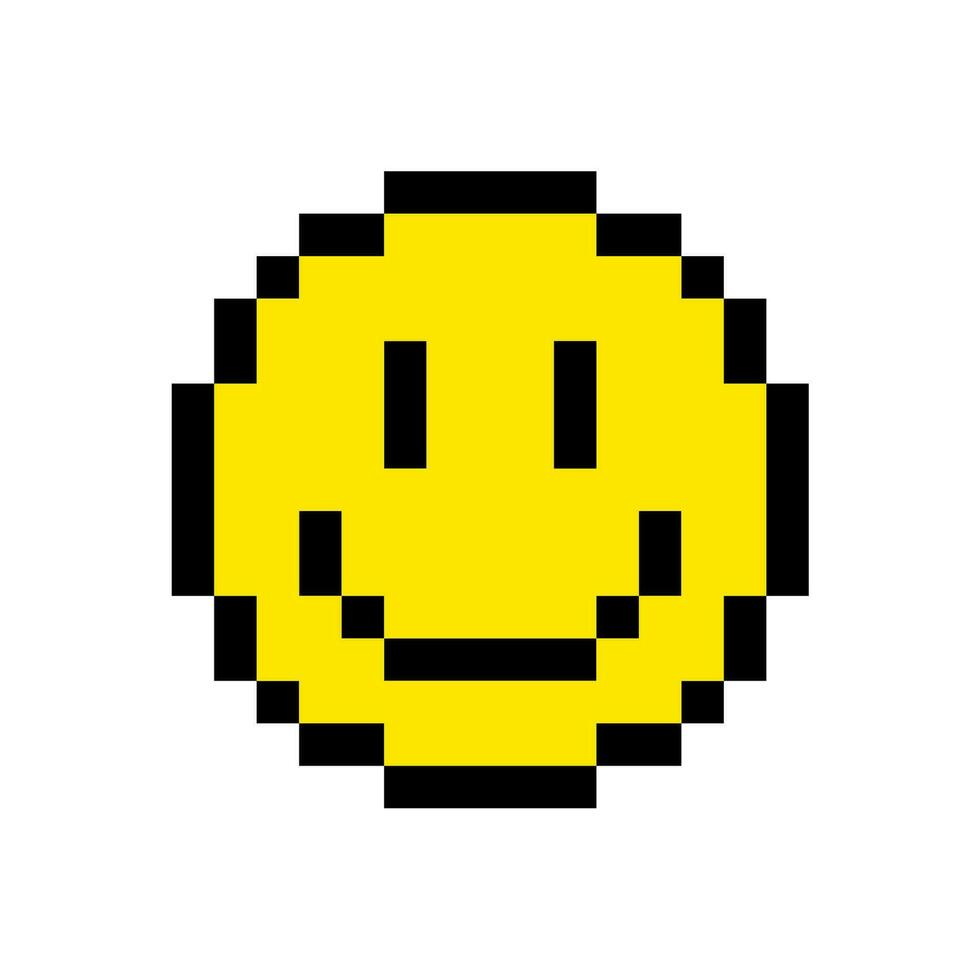 smile face smiley pixel art vector
