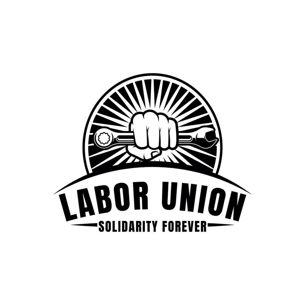 Labor union logo vector isolated on white background.