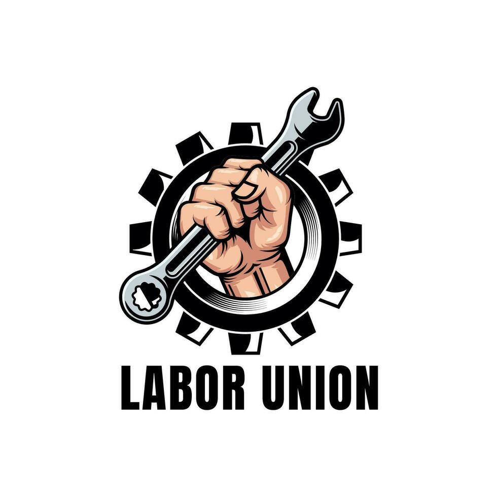 labor Unión logo vector aislado en blanco antecedentes.