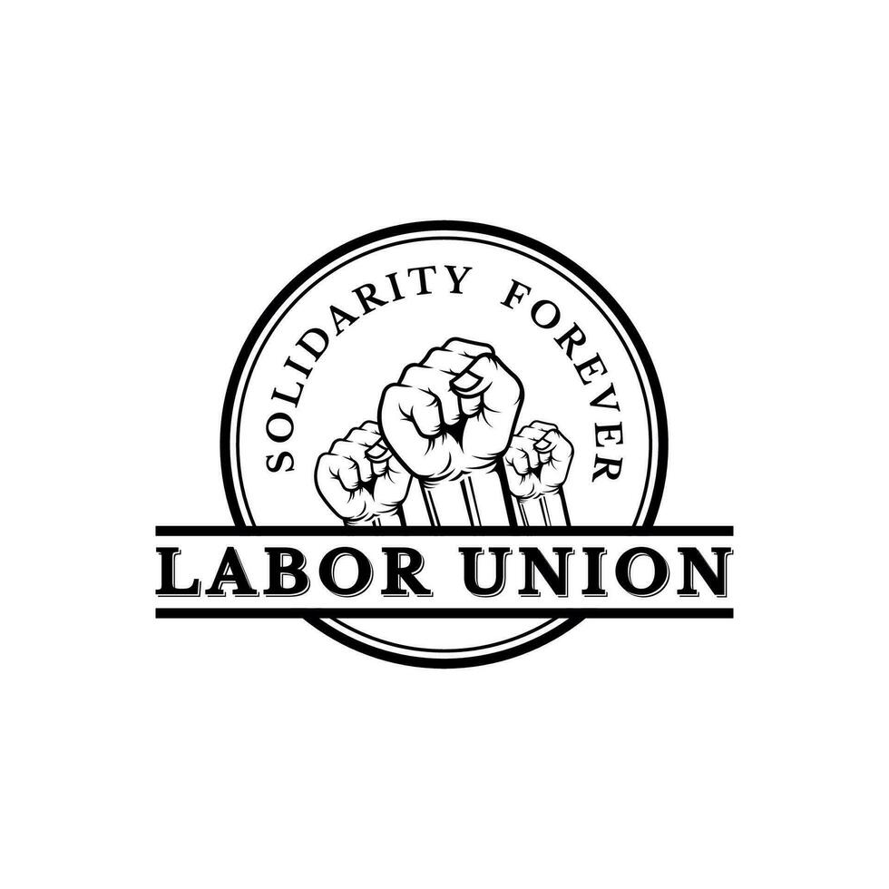 Labor union logo vector isolated on white background.