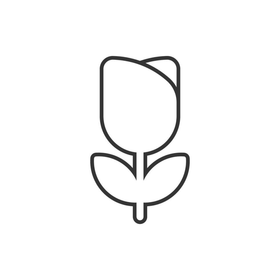 flower line icon isolated on white background vector