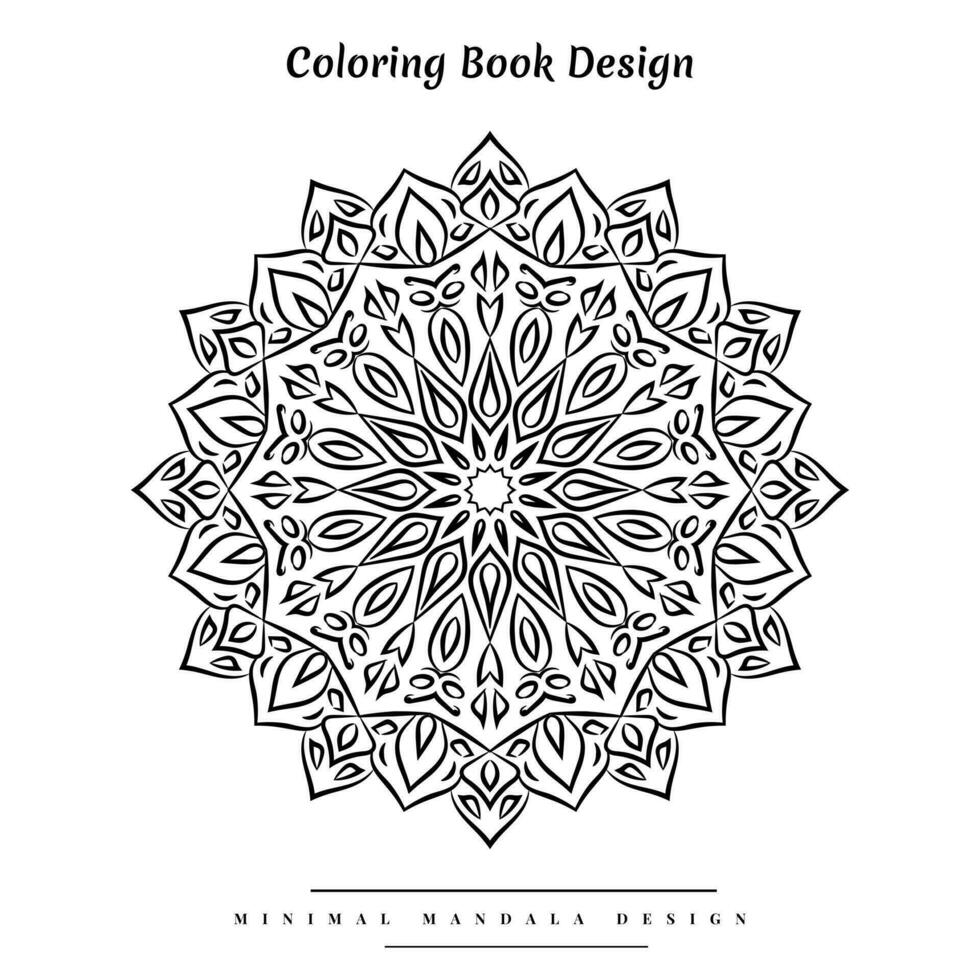 Minimal mandala coloring page with nature-inspired elements vector