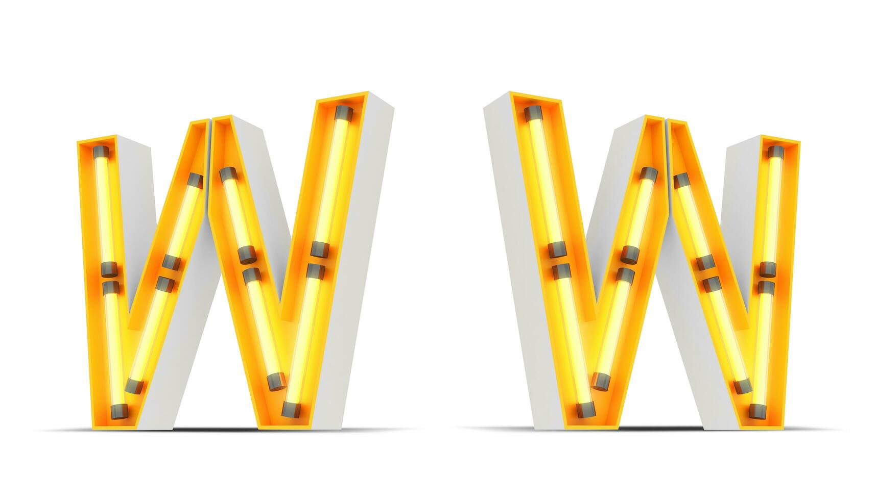 Neon Light alphabet, 3d rendering photo