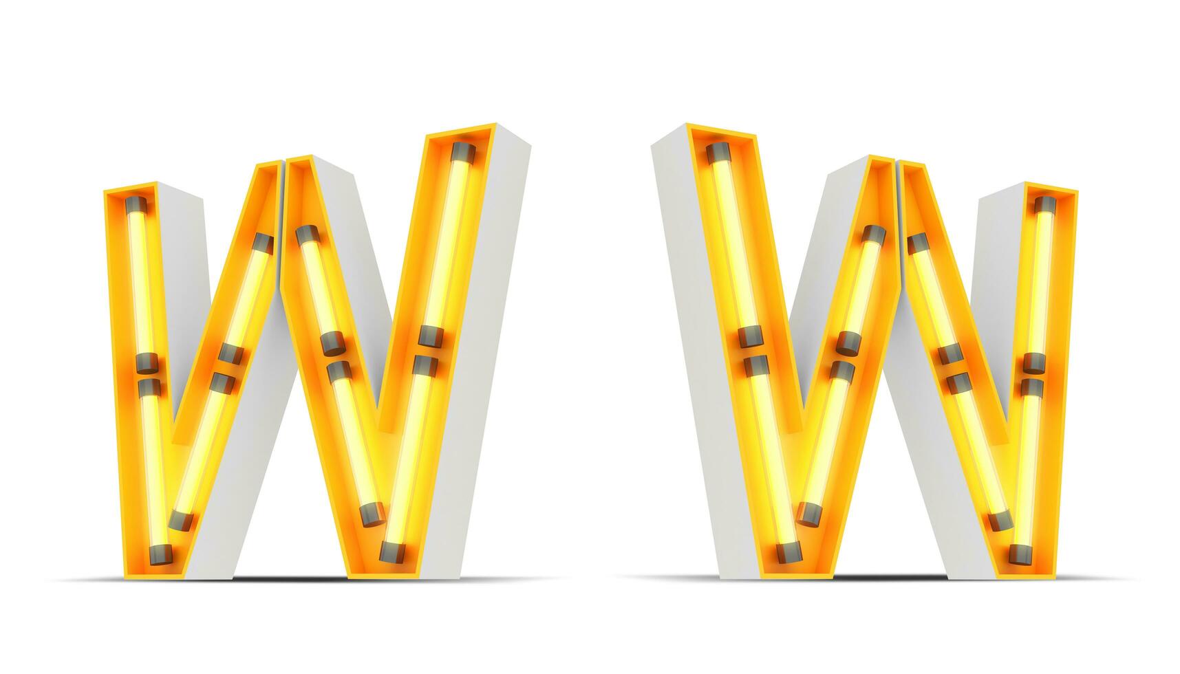 Neon Light alphabet, 3d rendering photo