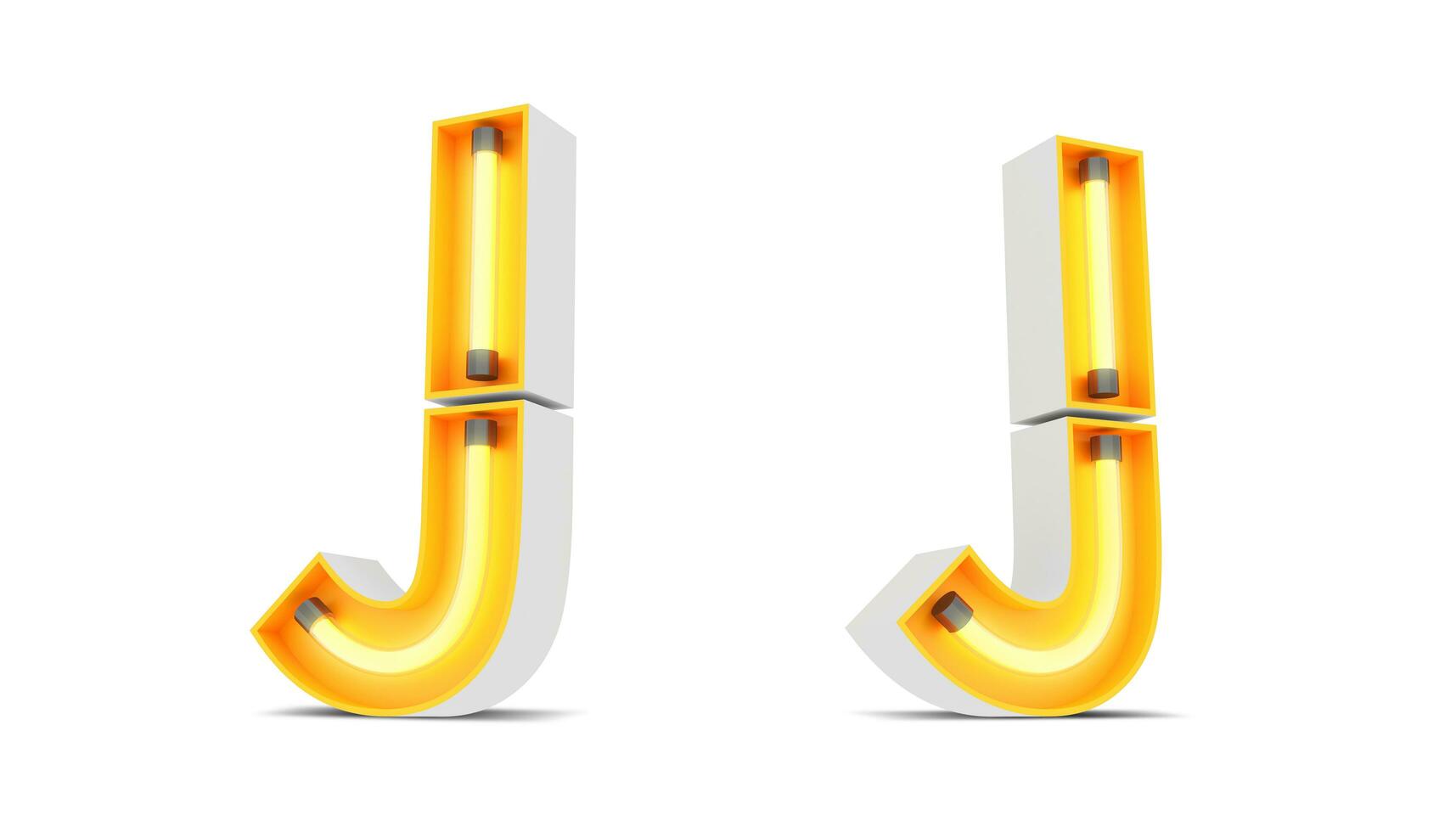 Neon Light alphabet, 3d rendering photo