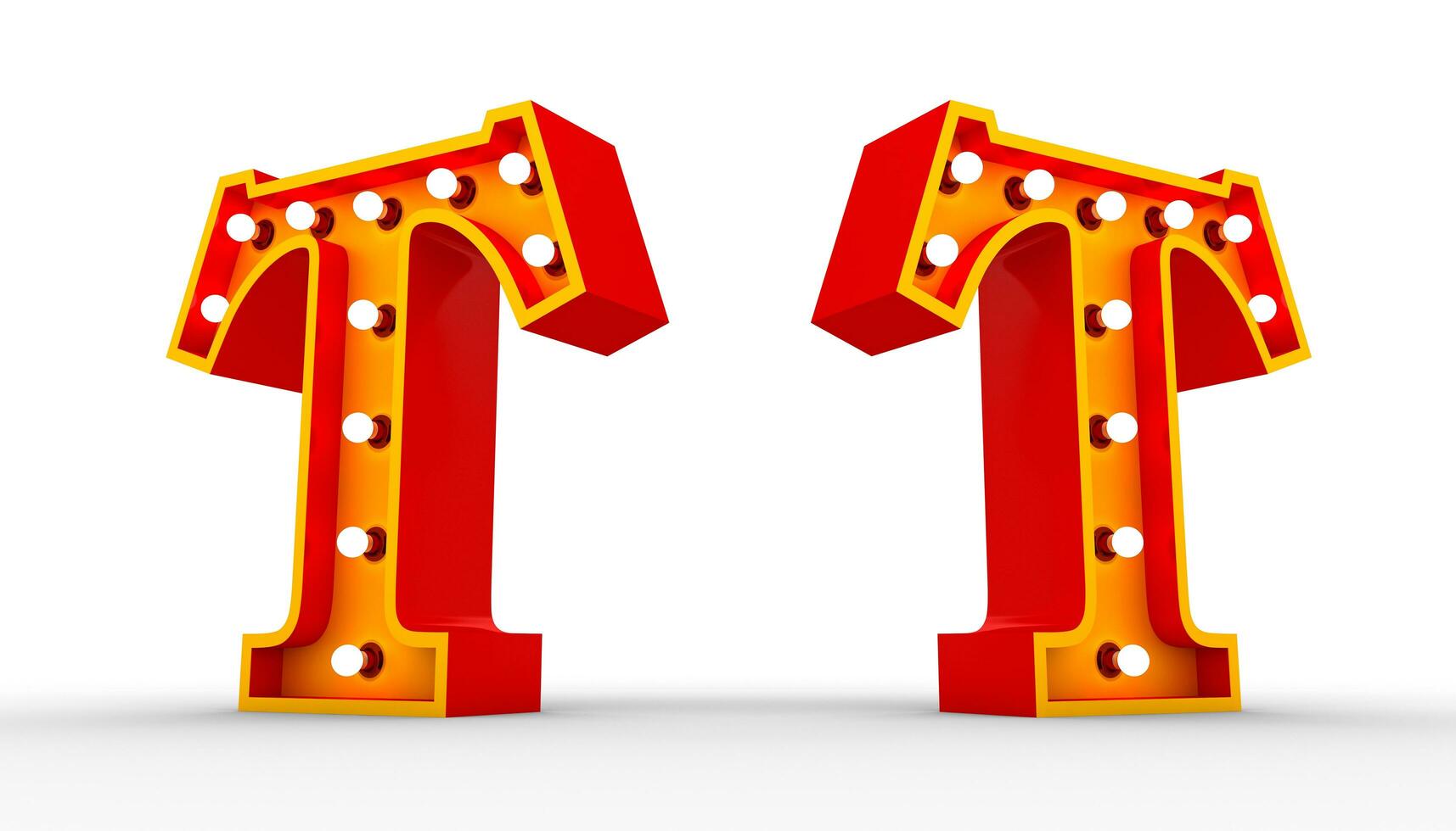 Red alphabet light bulb 3d rendering on white background photo