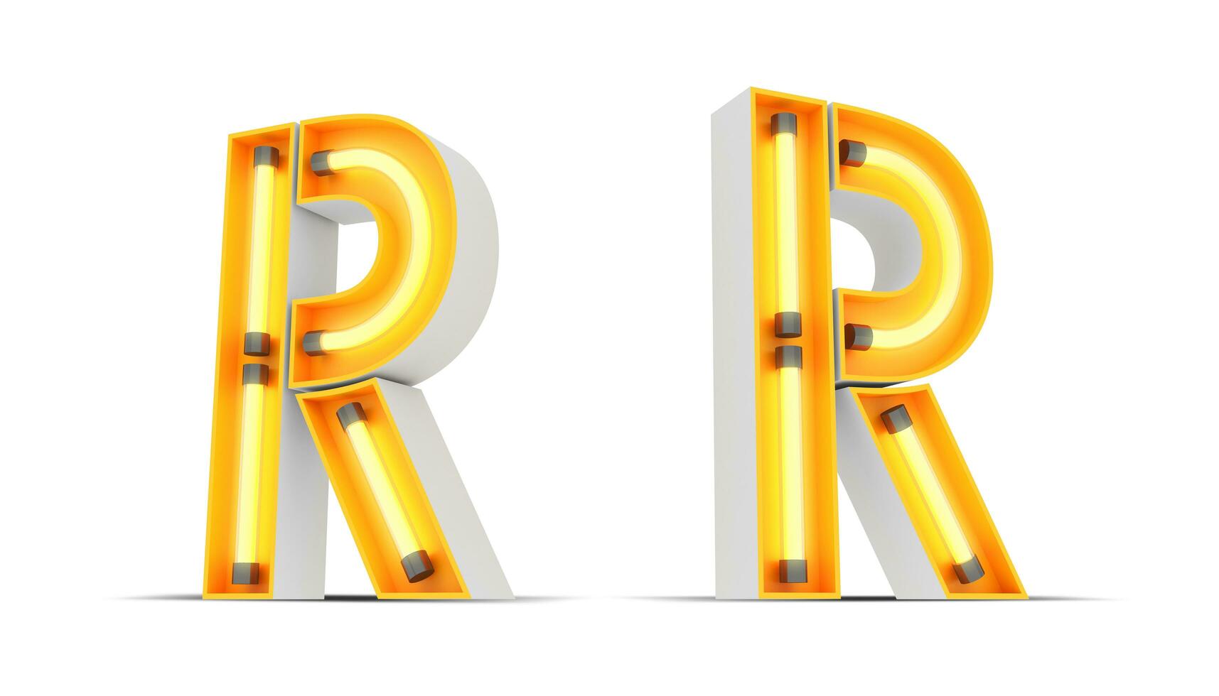 Neon Light alphabet, 3d rendering photo
