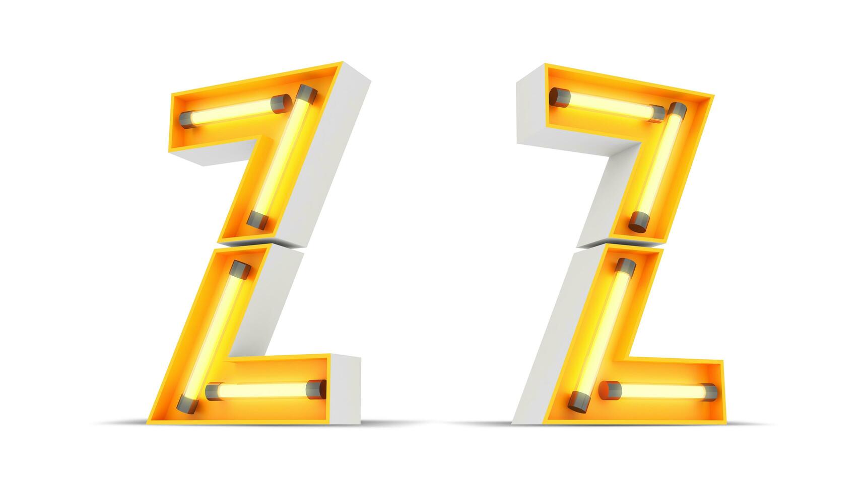 Neon Light alphabet, 3d rendering photo