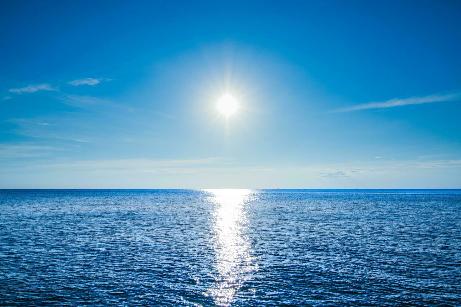 Beautiful sea with sun photo