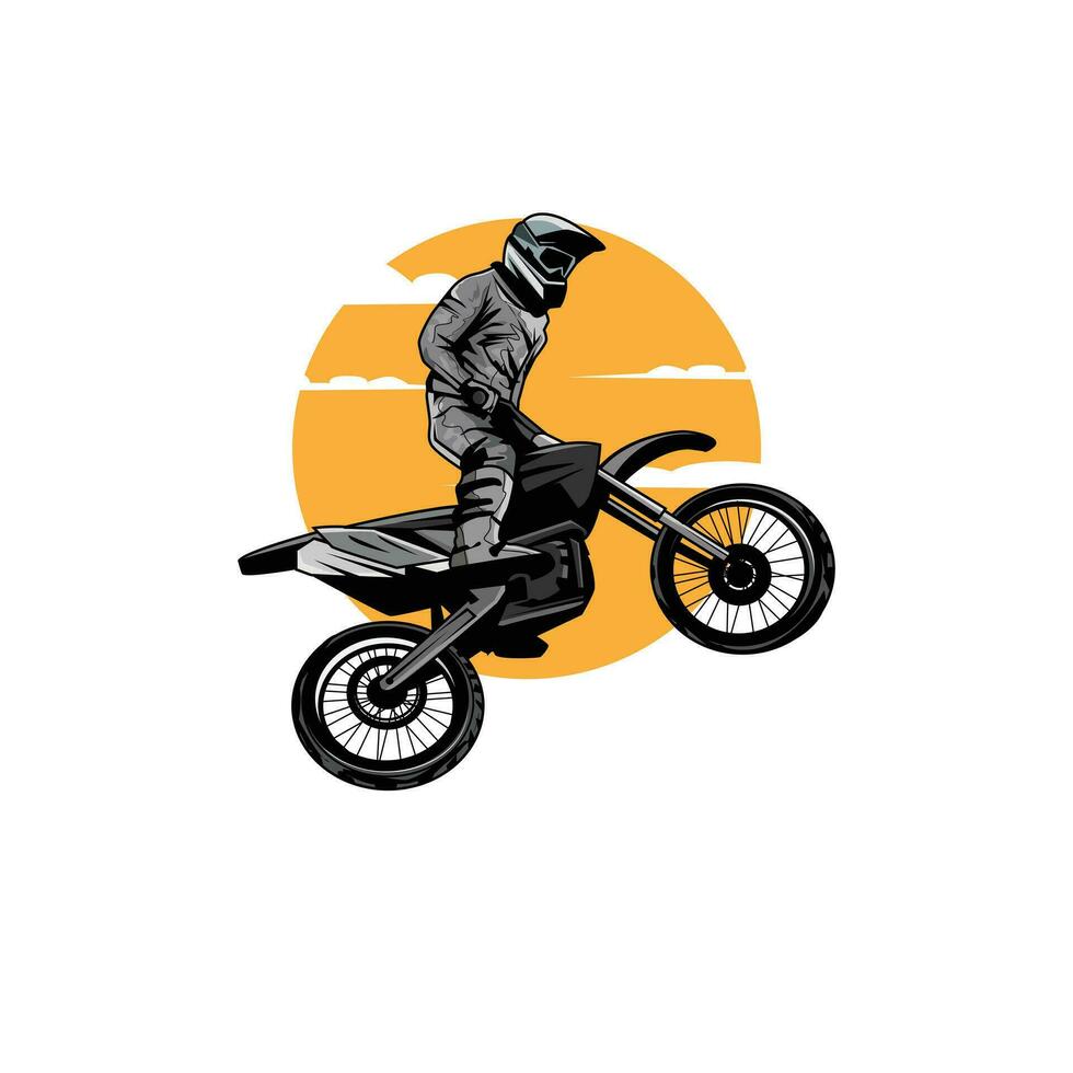 motocross jump, an illustration of sport vector