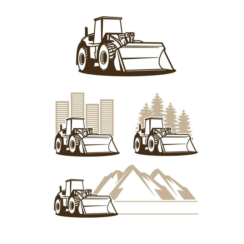 bulldozer, an illustration of construction vector