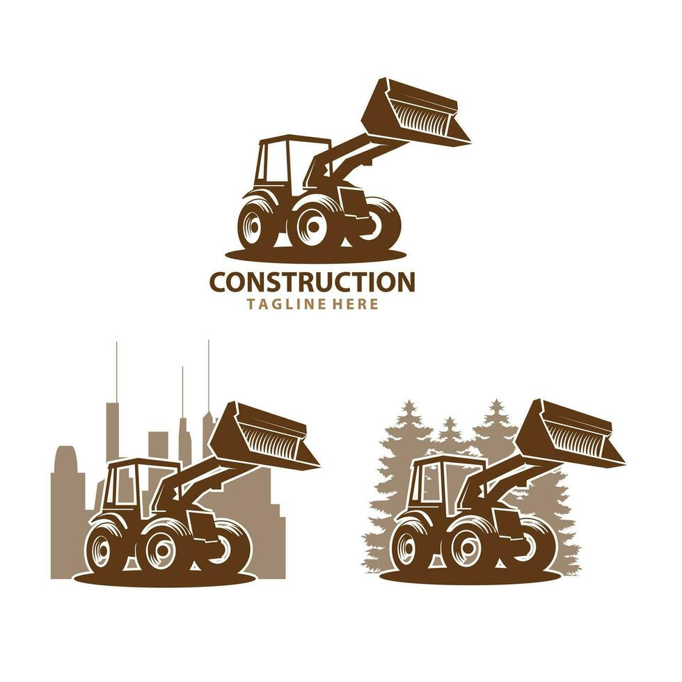 bulldozer, a logo design of construction vector