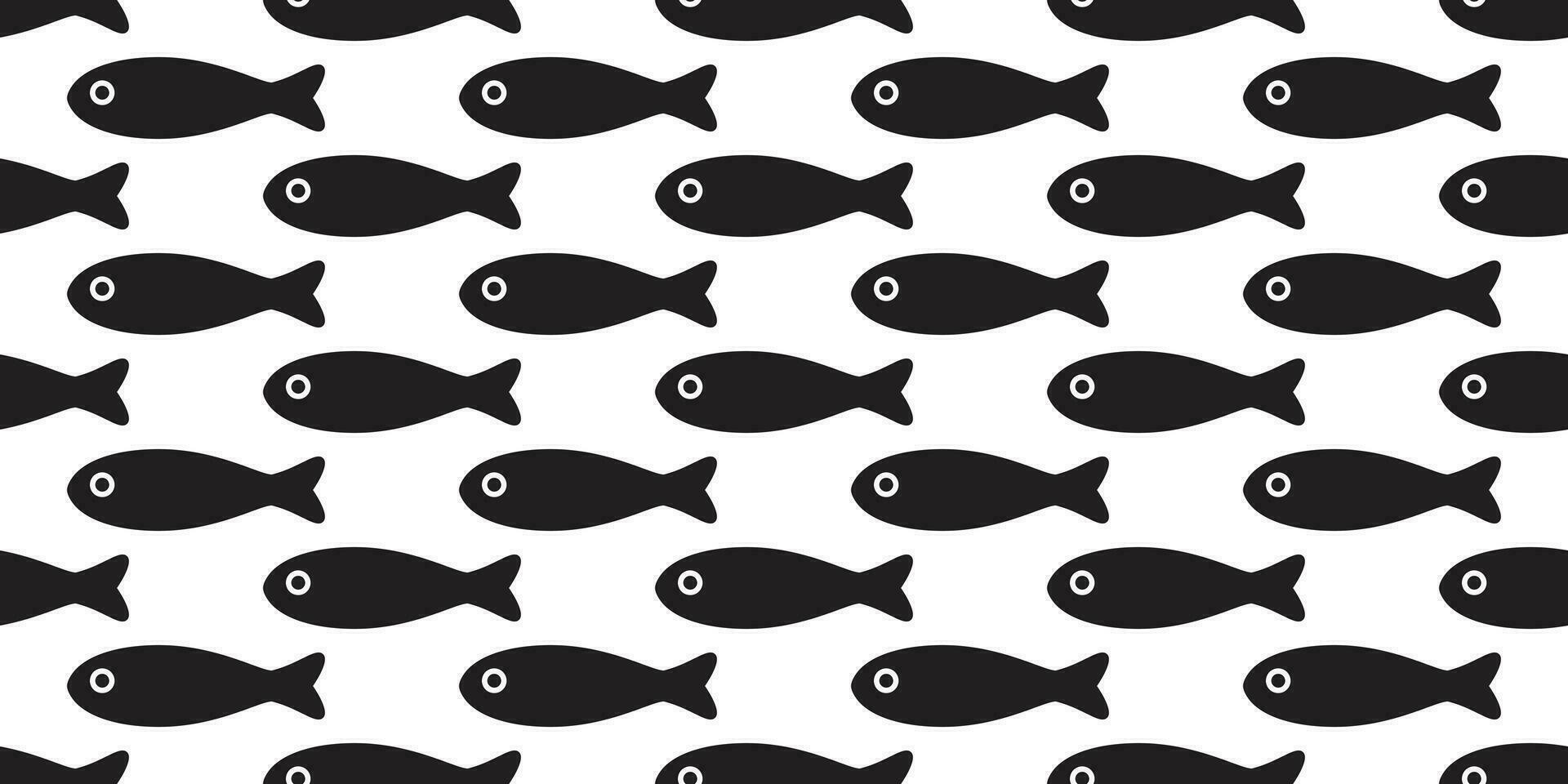 fish Seamless pattern vector salmon scarf isolated tuna dolphin shark whale ocean sea cartoon repeat wallpaper tile background