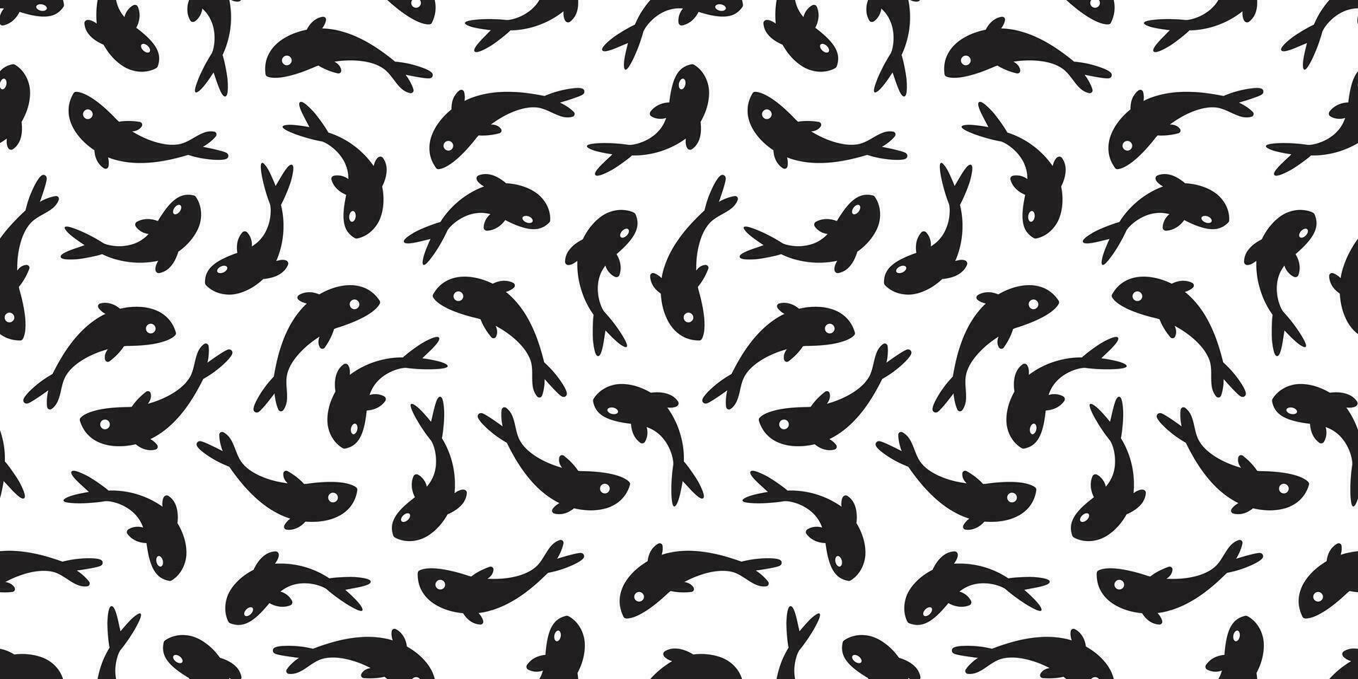 Shark fish Seamless pattern vector dolphin tuna salmon scarf isolated whale ocean sea repeat wallpaper tile background cartoon