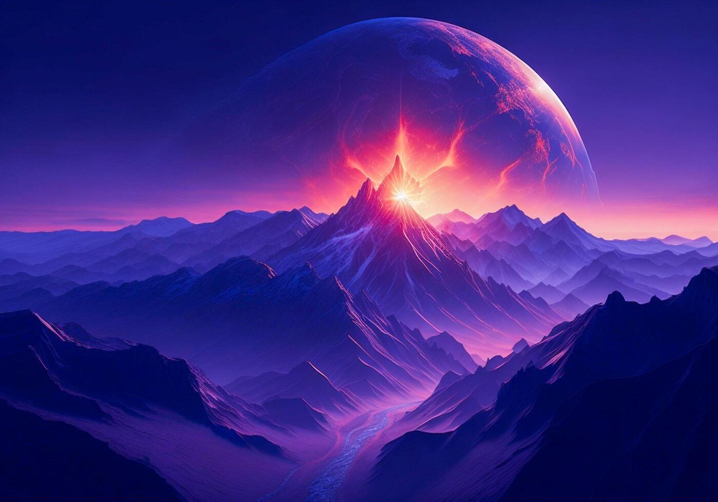 Dream mountain beautiful background scenery photo