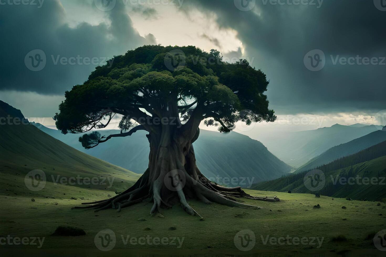 The stunning landscape of the ancient trees. . photo